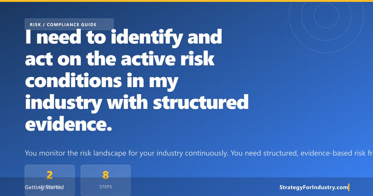 Risk Manager Guide — Getting Started with Strategy for Industry